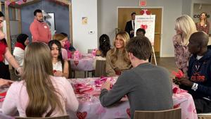 First lady charms young patients during NIH visit